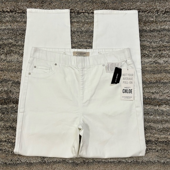 Liverpool Chloe Pull-On The Slim Jeans Sz 8/29 NWT | Liverpool Slim White Jeans - Picture 1 of 15